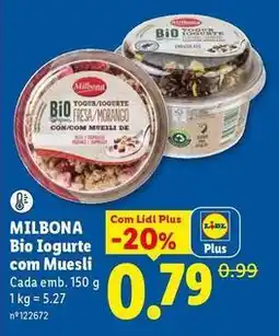 Lidl Milbona - bio iogurte com muesli promoção