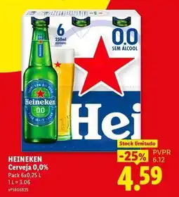 Lidl Heineken - cerveja 0.0% promoção