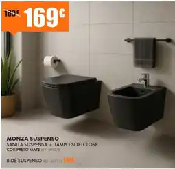 Armazéns Reis Monza suspenso sanita suspenso + tampo softclose cor preto mate promoção