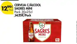 Pingo Doce Sagres mini - cerveja c/alcool promoção