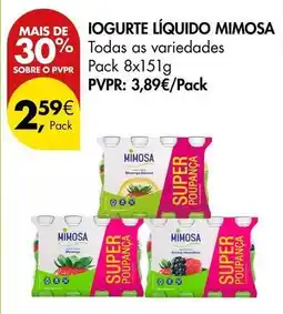 Pingo Doce Mimosa - iogurte liquido promoção