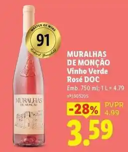 Lidl Muralhas de monção - vinho verde rosé doc promoção