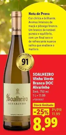 Lidl Master - vinho verde branco doc alvarinho promoção