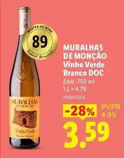 Lidl Muralhas de monção - vinho verde branco doc promoção