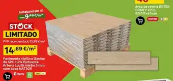 Pavimento Vinílico Lâmina de SPC Click Flutuante Artens Louth médio 5 mm com base NAT305