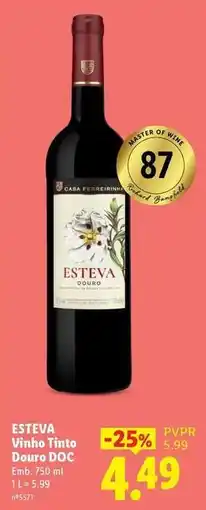 Lidl Esteva - vinho tinto douro doc promoção