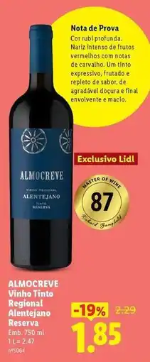 Lidl Almocreve - vino tinto regional almociano reserva promoção