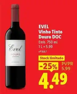 Lidl Evel - vinho tinto douro doc promoção