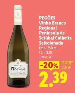 Lidl Adega de pegões - vinho branco regional peninsula de setubal colheita selecionada promoção