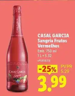 Lidl Casal garcia - sangria frutos vermelhos promoção