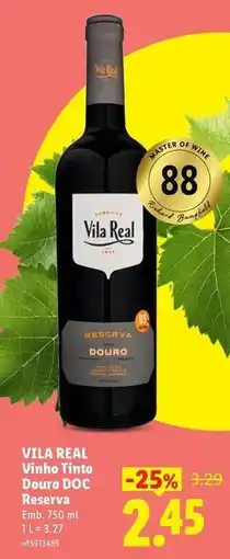 Lidl Vila real - vinho tinto douro doc reserva promoção