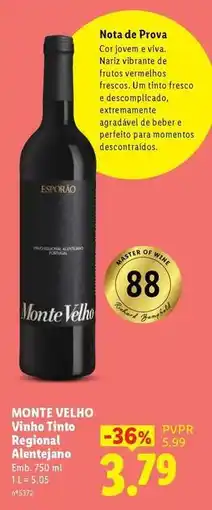 Lidl Monte velho - vino tinto regional alentejano promoção