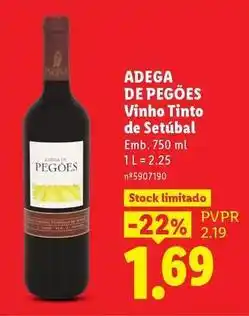 Lidl Adega de pegões - vinho tinto de setubal promoção