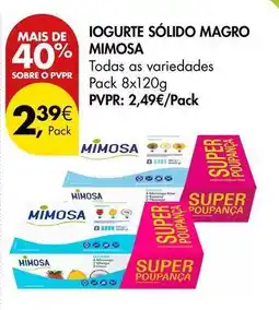 Pingo Doce Mimosa - iogurte sólido magro promoção