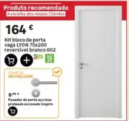 Leroy Merlin Kit bloco de porta cega lyon reversível branco promoção