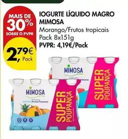Pingo Doce Mimosa - iogurte liquido magro promoção