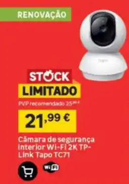 Leroy Merlin Câmara de segurança interior Wi-Fi 2K TP-Link Tapo TC71 promoção