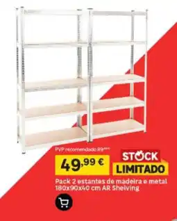 Leroy Merlin Pack 2 estantes de madeira e metal promoção