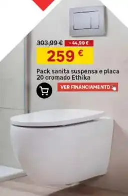 Leroy Merlin Pack Sanita Suspensa e Placa 20 Cromado Ethika promoção