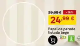 Leroy Merlin Papel de Parede Listado Bege promoção
