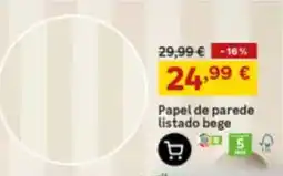 Leroy Merlin Papel de parede listado bege promoção
