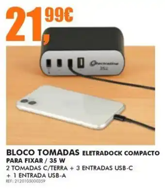 Bloco tomadas eletradock compacto