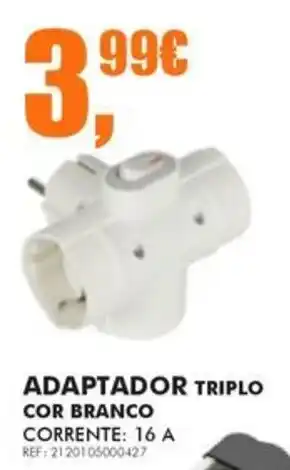 Adaptador triplo cor branco