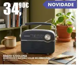 Armazéns Reis Rádio c/coluna bluetooth e bateria solar recarregável thomson promoção