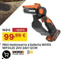Leroy Merlin Mini motosserra a bateria worx promoção