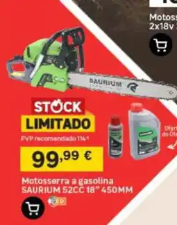 Leroy Merlin Motosserra a gasolina saurium 52cc 18" 450mm promoção
