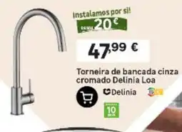 Leroy Merlin Torneira de bancada cinza cromado Delinia Loa promoção