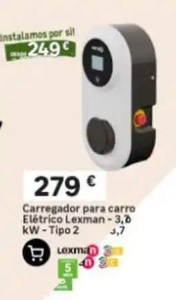 Leroy Merlin Carregador para carro elétrico lexman - 3,7 kw - tipo 2 promoção