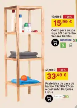Leroy Merlin Cesto para roupa suja 60l castanho Sensea Bambu promoção