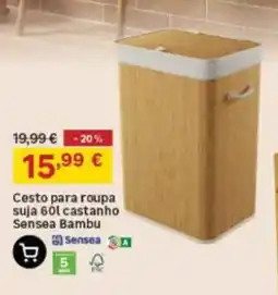Leroy Merlin Cesto para roupa suja castanho sensea bambu promoção