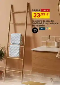Leroy Merlin Toalheiro De Escadas Castanho MSV Bambu promoção