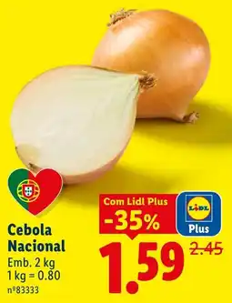 Lidl Cebola Nacional promoção