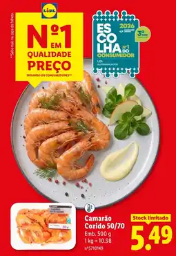 Lidl Camarão Cozido 50/70 promoção