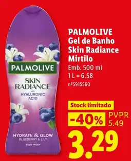 Lidl Palmolive gel de banho skin radiance mirtilo promoção
