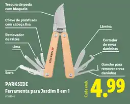 Lidl Parkside ferramenta para jardim 8 em 1 promoção
