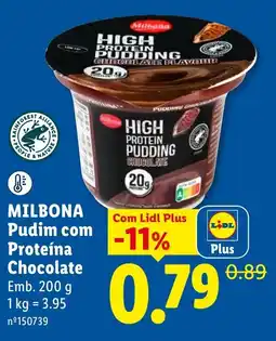 Lidl Milbona Pudim com Proteína Chocolate promoção