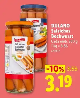 Lidl Dulano Salsichas Bockwurst promoção
