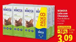 Lidl Mimosa leite com chocolate promoção