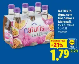 Lidl Naturis água com gás sabor a maracujá promoção
