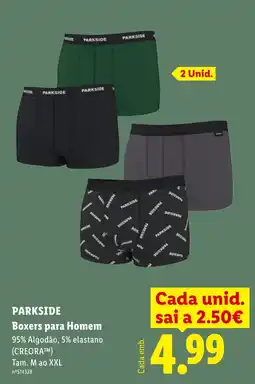 Lidl Parkside boxers para homem promoção