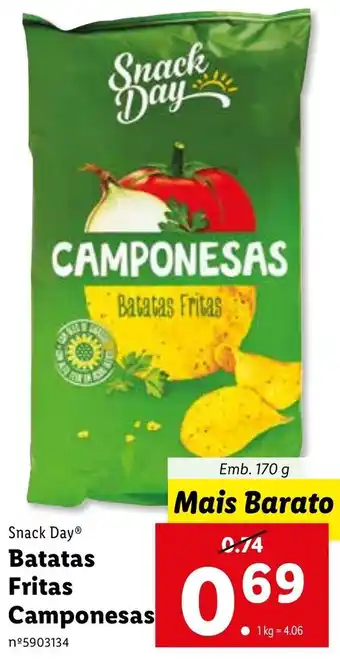 Lidl Snack Day Batatas Fritas Camponesas 170g promoção