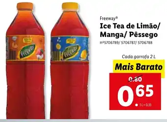 Lidl Freeway Ice Tea de Limão/ Manga/ Pêssego 2L promoção