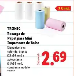 Lidl TRONIC Recarga de Papel para Mini Impressora de Bolso promoção