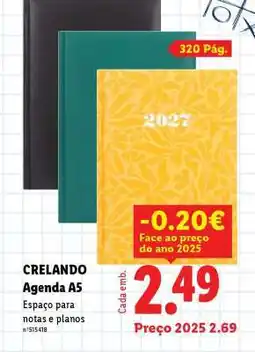 Lidl CRELANDO Agenda A5 promoção
