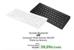 El Corte Inglés Hp - teclado bluetooth compact multi-device 350 bt preto ou branco promoção