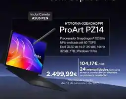 El Corte Inglés Asus - proart pz14 ht7407na-x2eaohdpp1 promoção